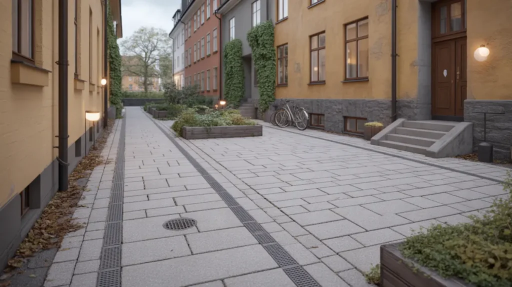 innerg rdsrenovering med ny marksten belysning och dr nering i s dermalm stockholm