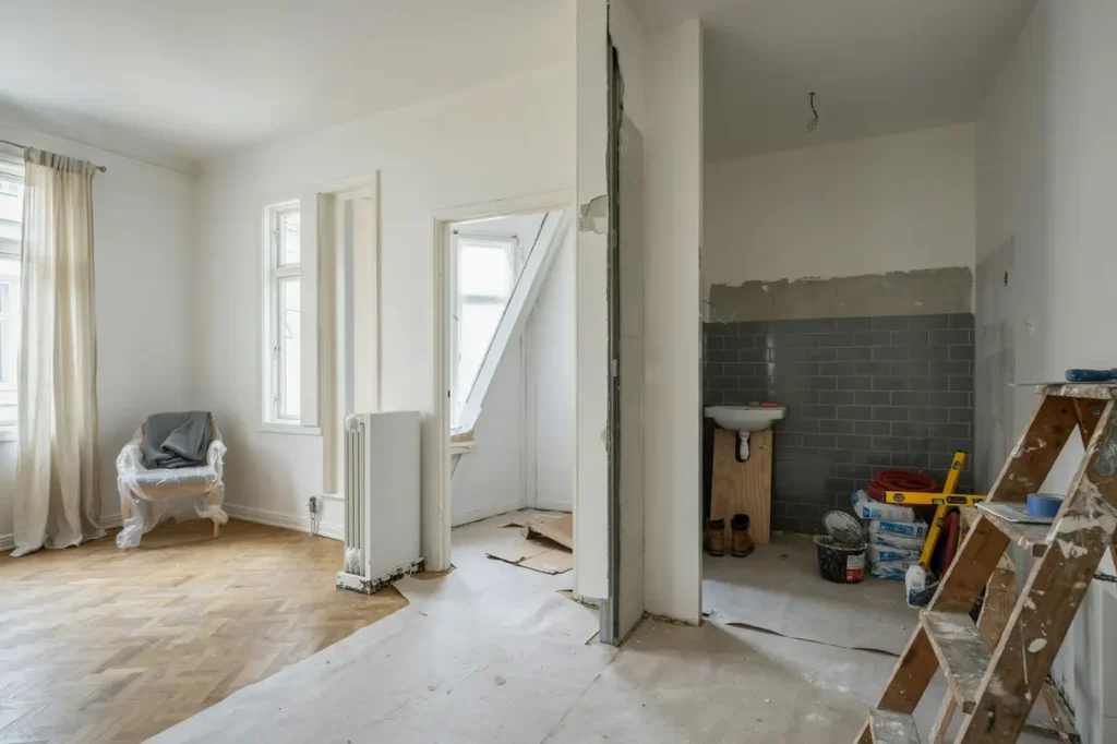 planera l genhetsrenovering med badrum m lning och ny skiljev gg